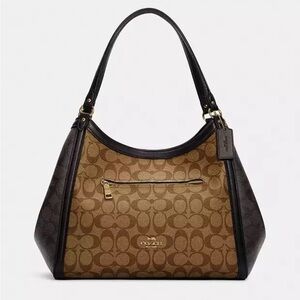 Coach Kristi Shoulder Bag Signature Canvas 2022 Brown